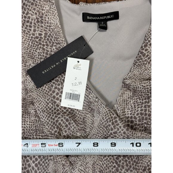 NEW Banana Republic Size 2 W Animal Print Chiffon Ruffle Sleeveless Wrap Maxi - Picture 10 of 16